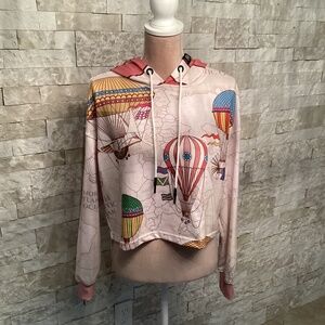 Fresh Hoods Balloon Land Cropped Hoodie